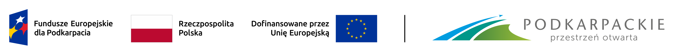 Logotypy Fundusze Europejskie, Polska, Unia Europejska, Podkarpackie